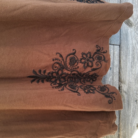 Johhny Was L.A. Brown Dress With Black Embroidery Size Large - Picture 5 of 10
